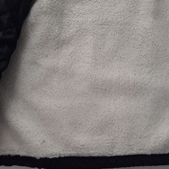 Levi's Hooded Sherpa Parka Jacket Women's Large Black Faux Fur Cotton Nylon - Picture 11 of 16